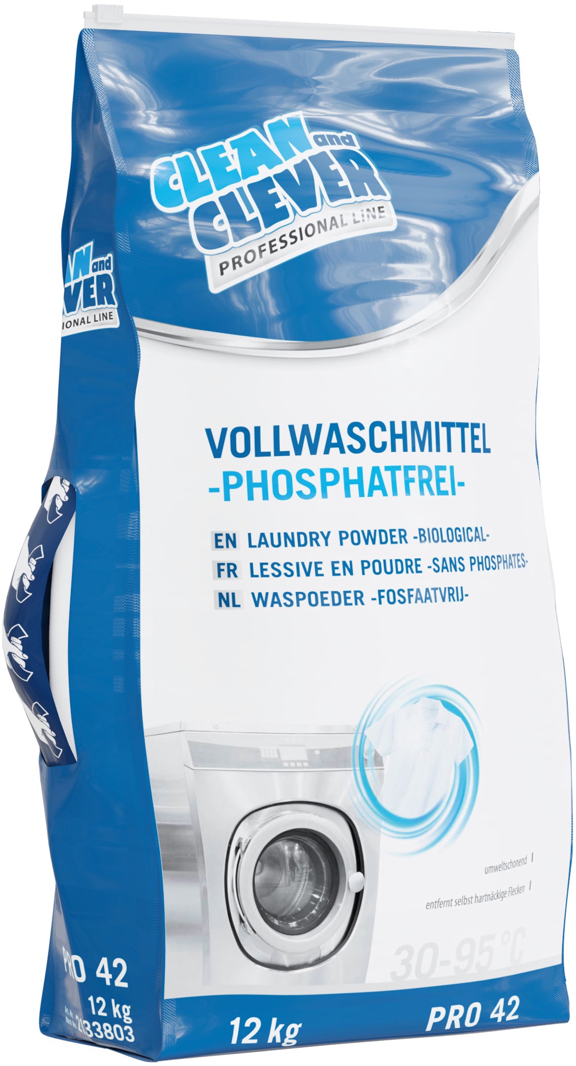 Clean and clever PRO42 Vollwaschmittel – 20 kg – phosphatfrei, bleichend