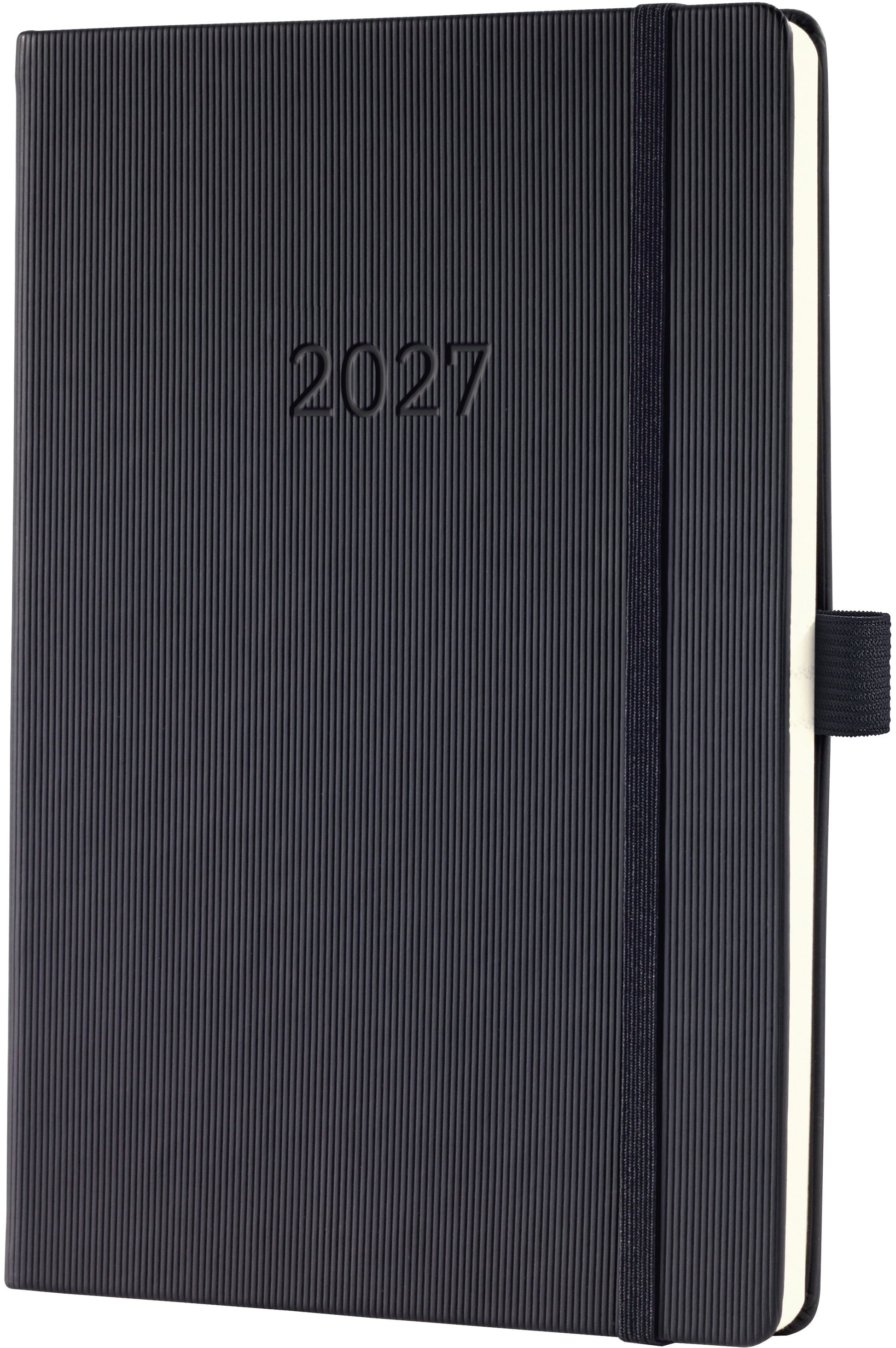 Conceptum C2719 – Wochenagenda 2027, 1 Woche/2 Seiten, A5, Hardcover, schwarz