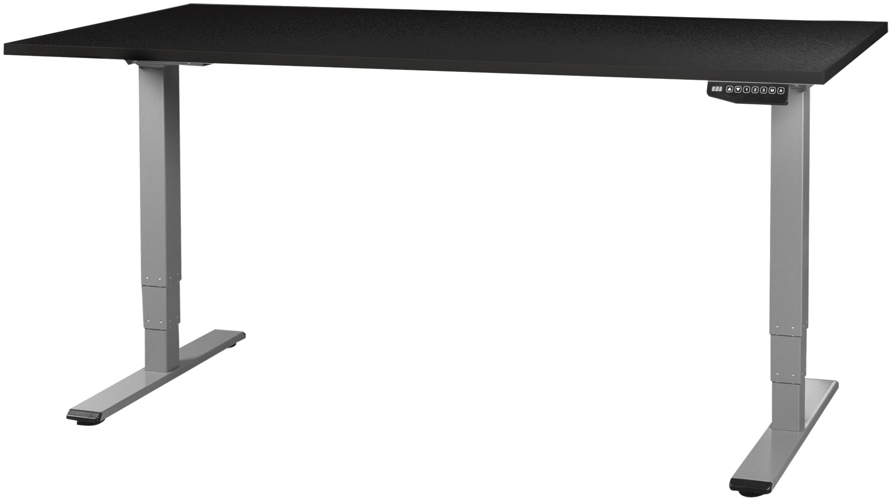 Contini ET225E – Höhenverstellbarer Tisch, 160 × 80 cm, elektrisch, 64,5–130 cm, 100 kg, schwarz/grau