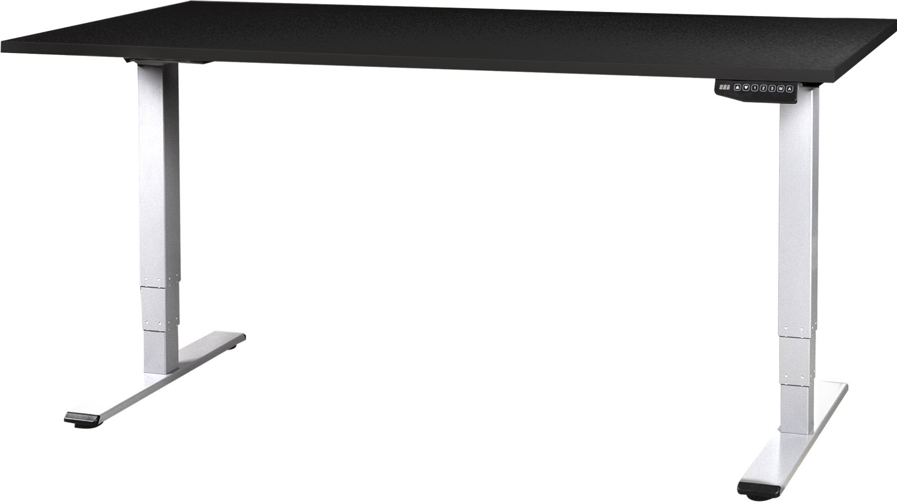 Contini Höhenverstellbarer Tisch, 160 × 80 cm, 100 kg, weiss/schwarz, Holz