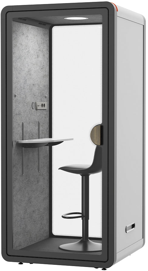 Contini Stellwand – 1050 × 2300 mm, weiss, inkl. Stehhocker, akustisch