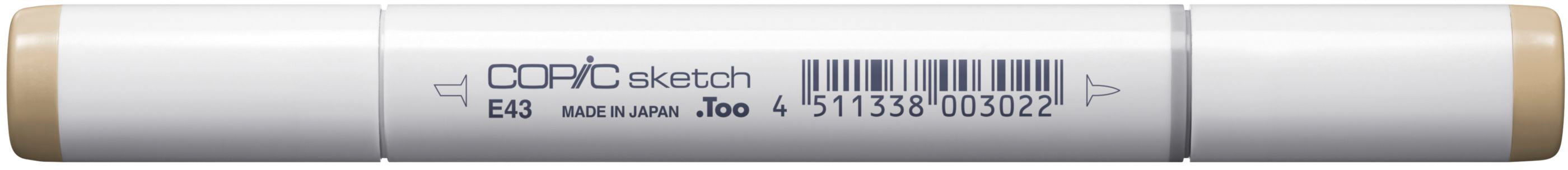 Copic Sketch Pinselstift – Doppelspitze, Kombi (Pinsel + Medium Broad), alkoholbasiert, E43 Dull Ivory
