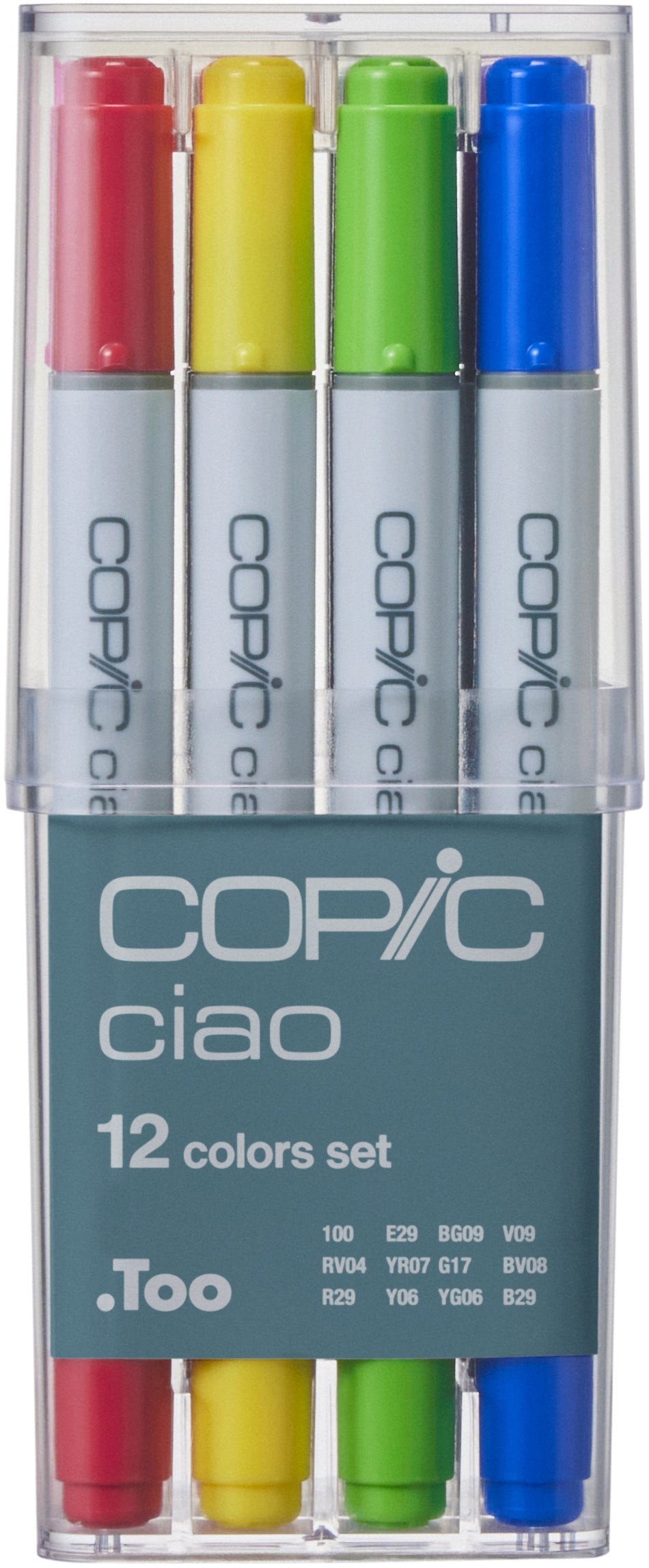 Copic Ciao Brush Pen, Doppelspitze – Pinsel + mittlere Spitze, alkoholbasiert, 12 Farben