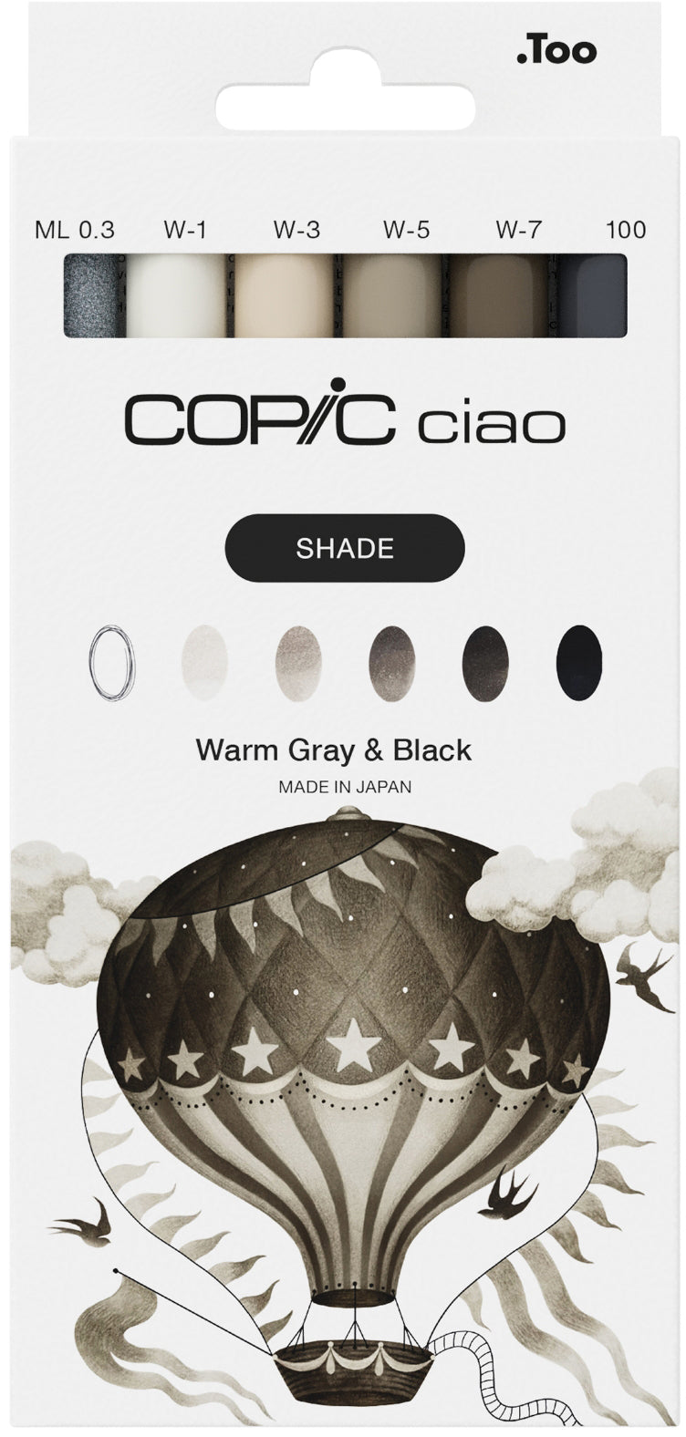Copic Ciao Brush Pen, Doppelspitze – Pinsel + 0,3 mm, alkoholbasiert, 6er Set