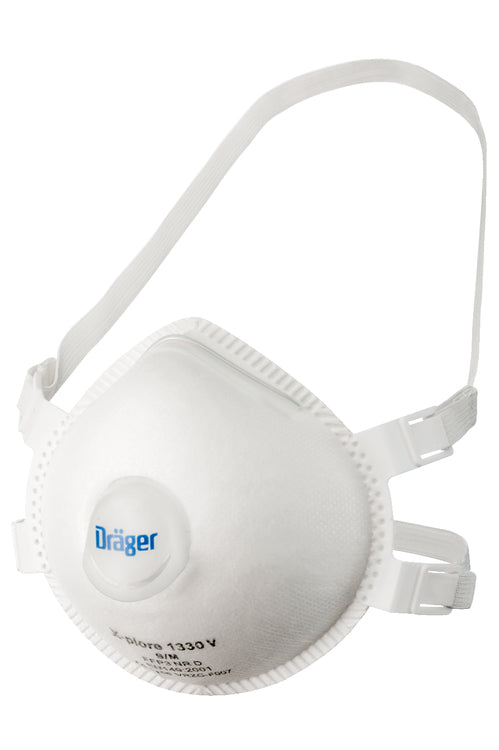 Dräger Atemschutzmaske FFP3 X-plore 1330V – mit Ventil, NR – S/M – weiss – 5 Stk. – EN 149