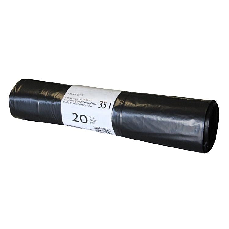 NoName Kehrichtsack – 35 l, mit Zugband, LDPE, schwarz, 30 µm, 20 Rollen à 20 Stk