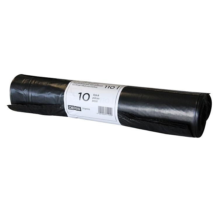 NoName Kehrichtsack – 110 l, mit Zugband, LDPE, schwarz, 45 µm, 10 Stk