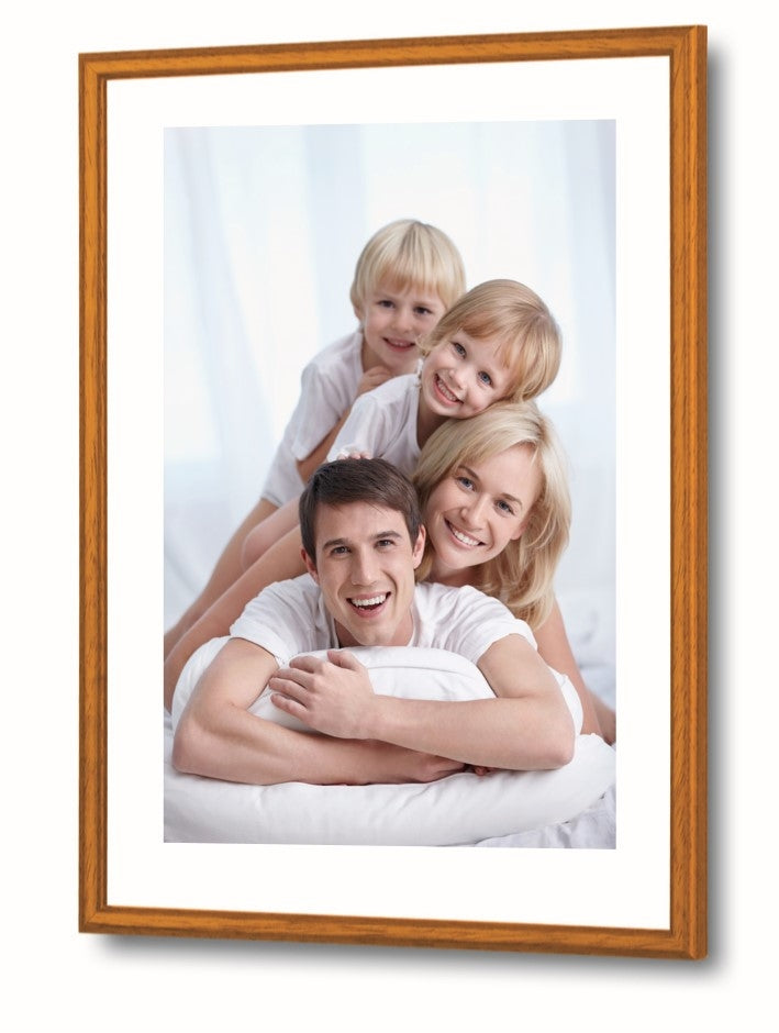 Debex Wechselrahmen – für 30 × 40 cm – Holz & Kunstglas, Braun