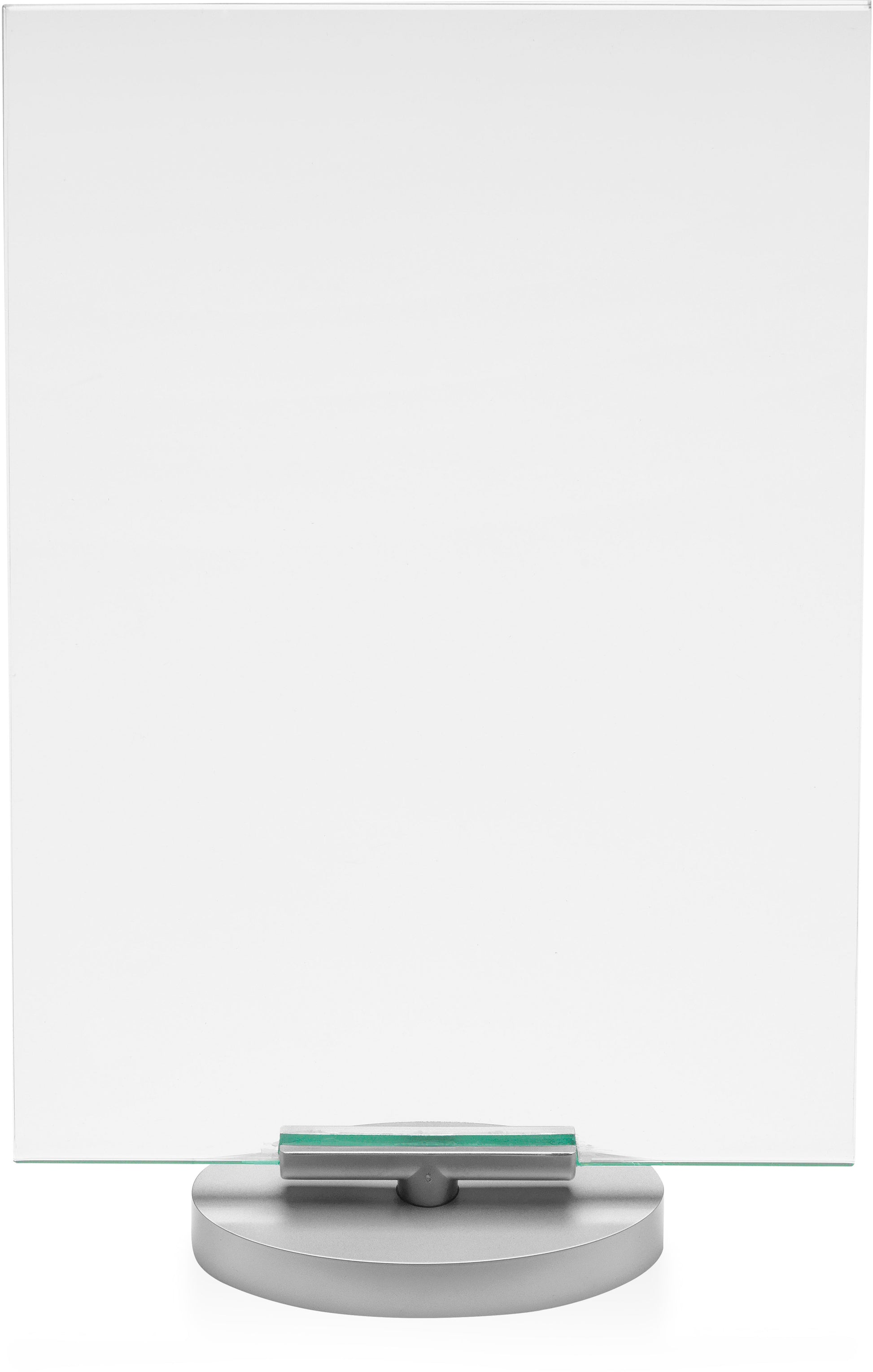 Deflecto Tischaufsteller Swivel – für A5 – Hochformat – drehbar – transparent/silber – Polystyrol (PS)