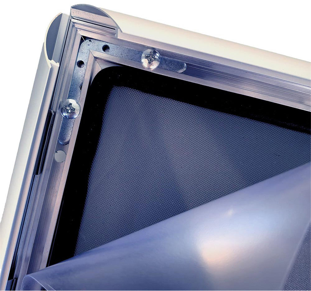 Deflecto Plakatrahmen – für A3 – Klapprahmen, wetterfest – Silber – Aluminium – 370×480 mm
