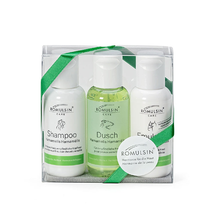 Diacosa Pflegeset Romulsin Hamamelis – Duschgel, Shampoo, Emulsion, 3-teilig