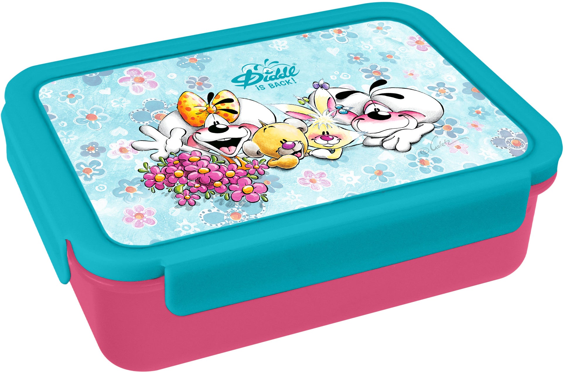 Diddl Lunchbox 970 ml, Polypropylen (PP), mit Fächern, blau