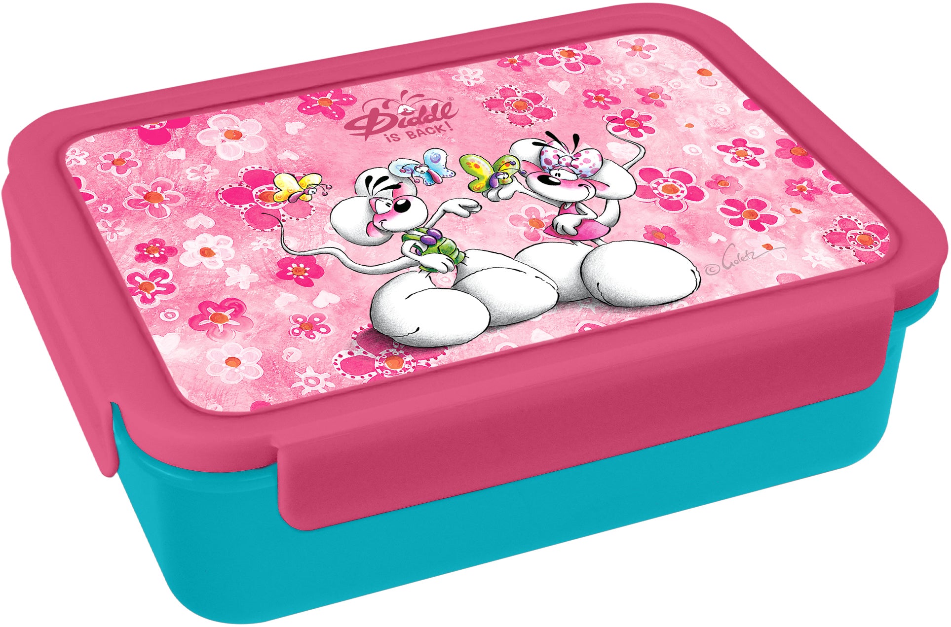 Diddl Lunchbox 970 ml, Polypropylen (PP), mit Fächern, rosa
