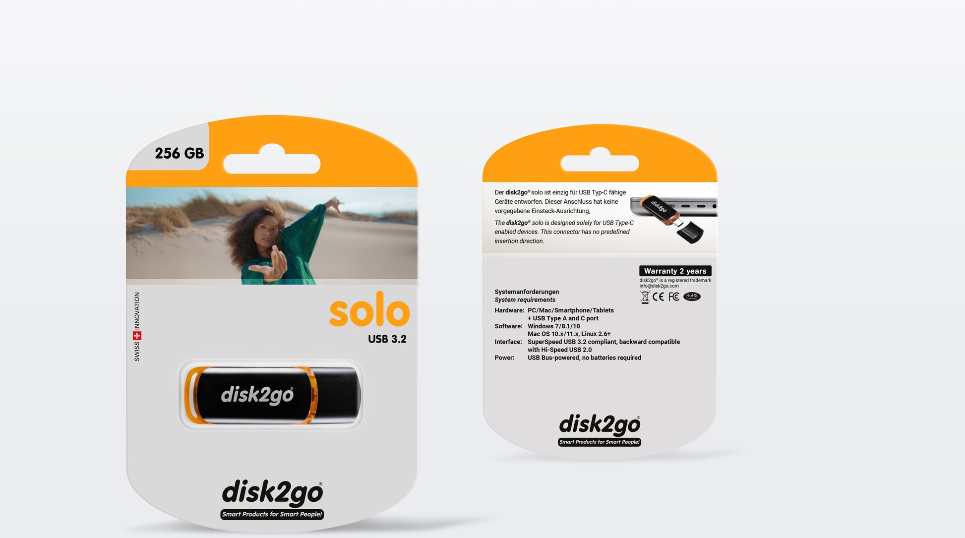 disk2go solo 256 GB – für USB‑C, USB 3.2