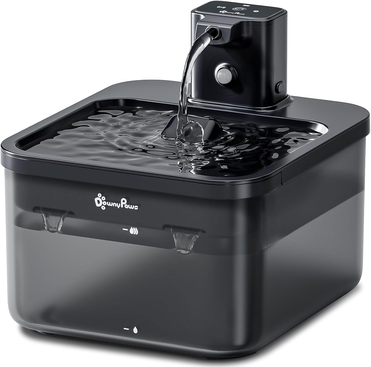 Downypaws Trinkbrunnen – 5-stufiges Filtersystem, Wiederaufladbarer Akku, Bewegungsaktivierter Wasserfluss