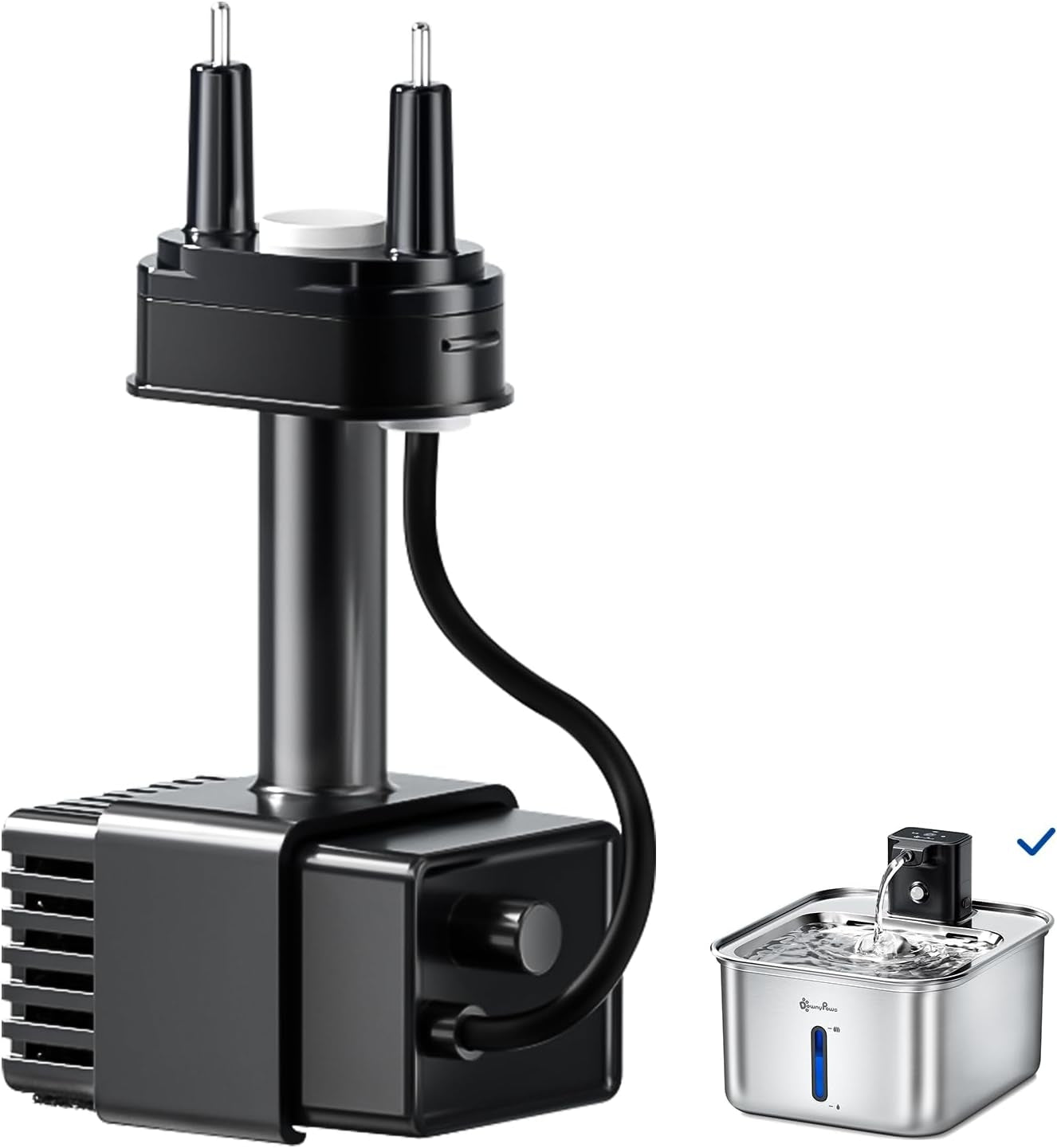 Downypaws Ersatzwasserpumpe DPWP006TB – für FurSink Trinkbrunnen, Schwarz