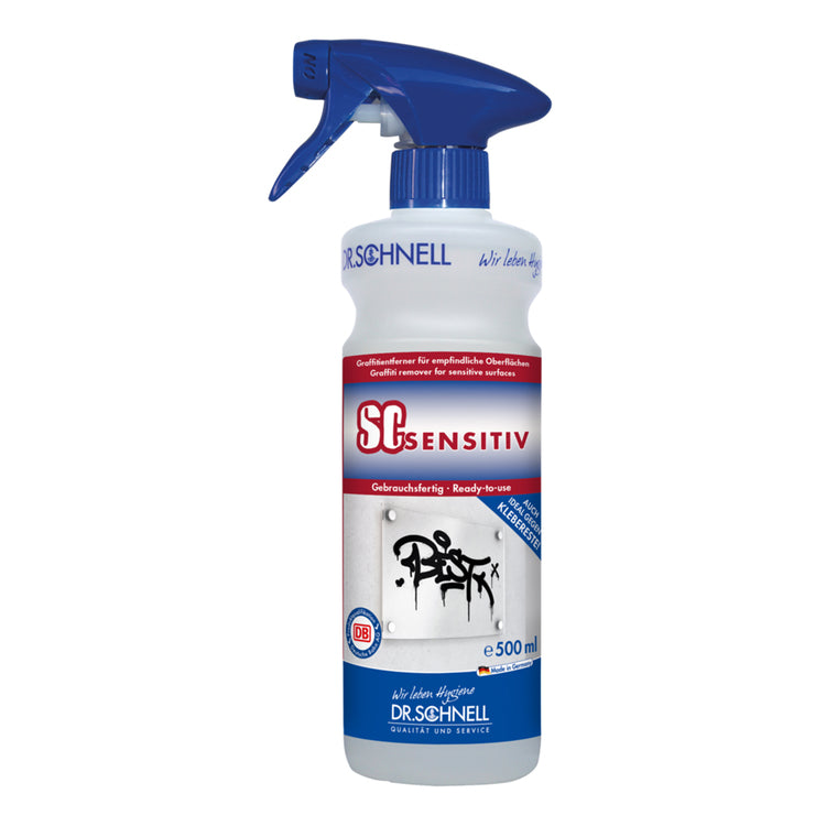 Dr. Schnell SC Kleber-/Etikettenentferner – Graffitientferner Sensitiv, Flüssigkeit, Flasche – 500 ml