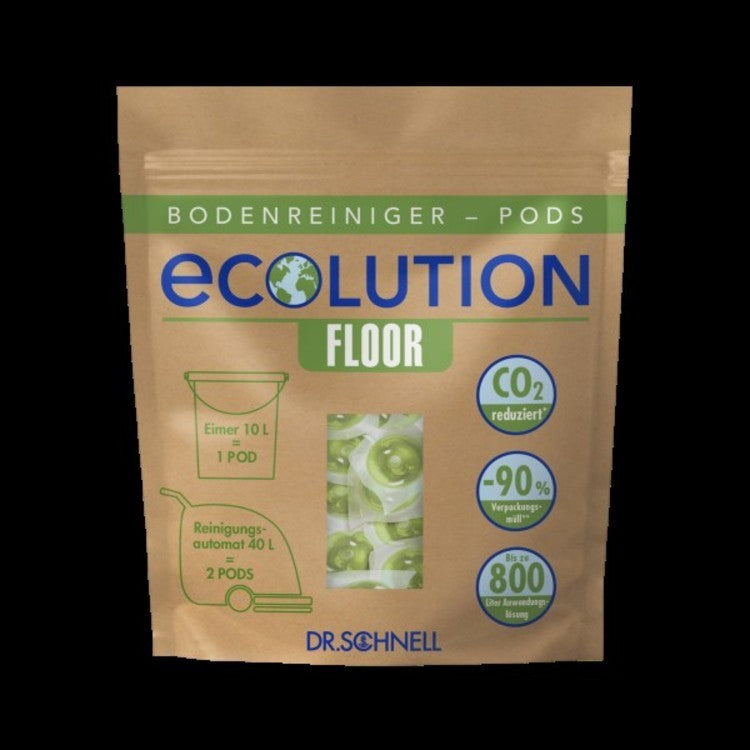 Dr. Schnell ECOLUTION Floor Pods Bodenreiniger für wasserbeständige Böden – Tabs, Beutel – 200 g, 40 Tabs