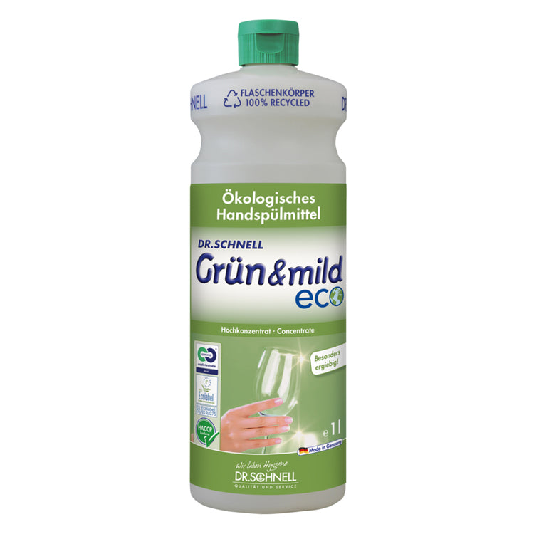 Dr. Schnell Abwaschmittel Grün & Mild Eco – ohne Duft – 1 l