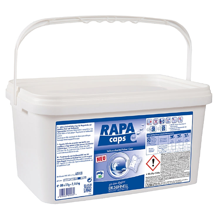 Dr. schnell RAPA – Waschpulver für Color/Weiss, Caps, Eimer – 80 × 27 g (2,16 kg)