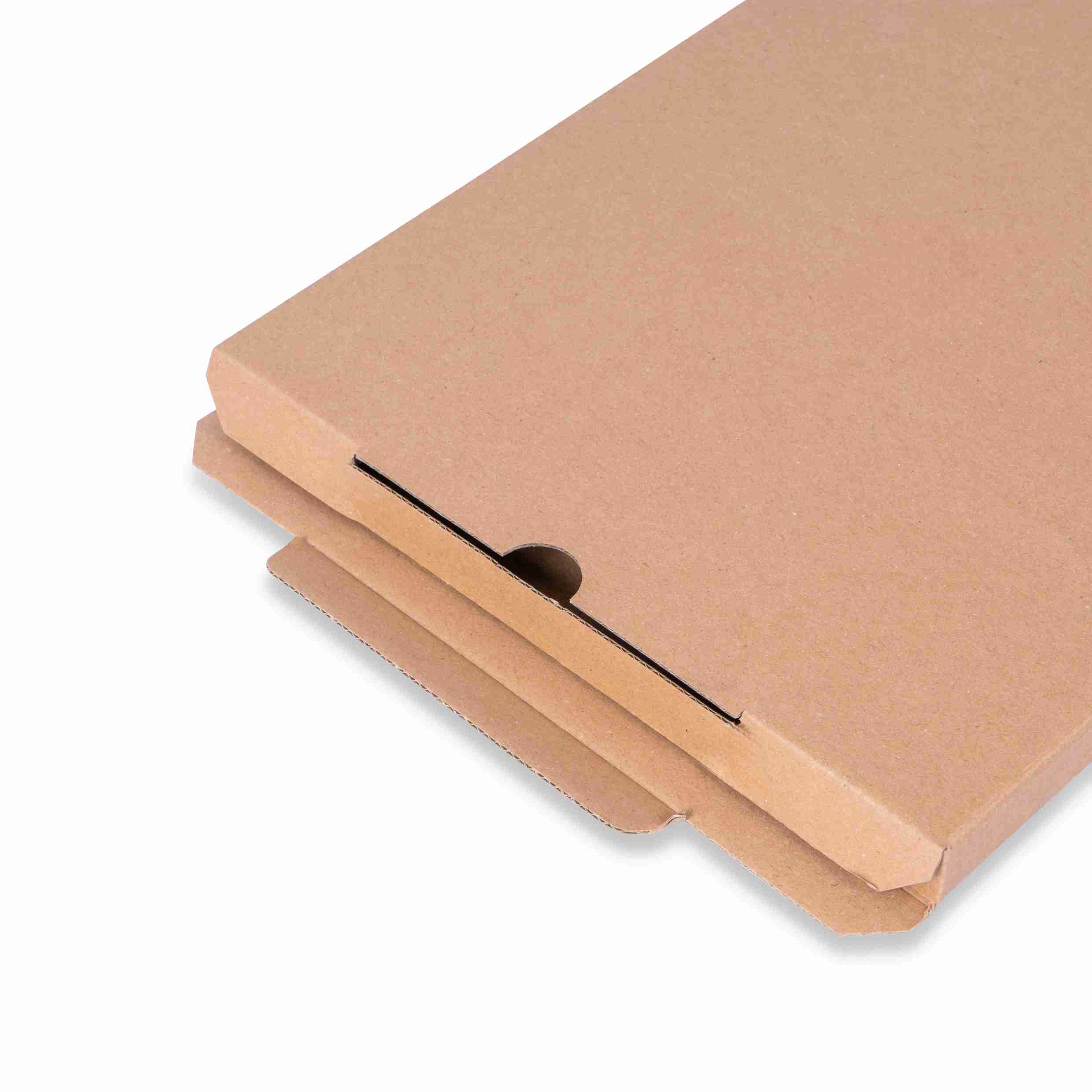 Model Versandverpackung – 302 × 215 × 16 mm, braun, Lasche – 1 Stk., ab 1'000 Stk.
