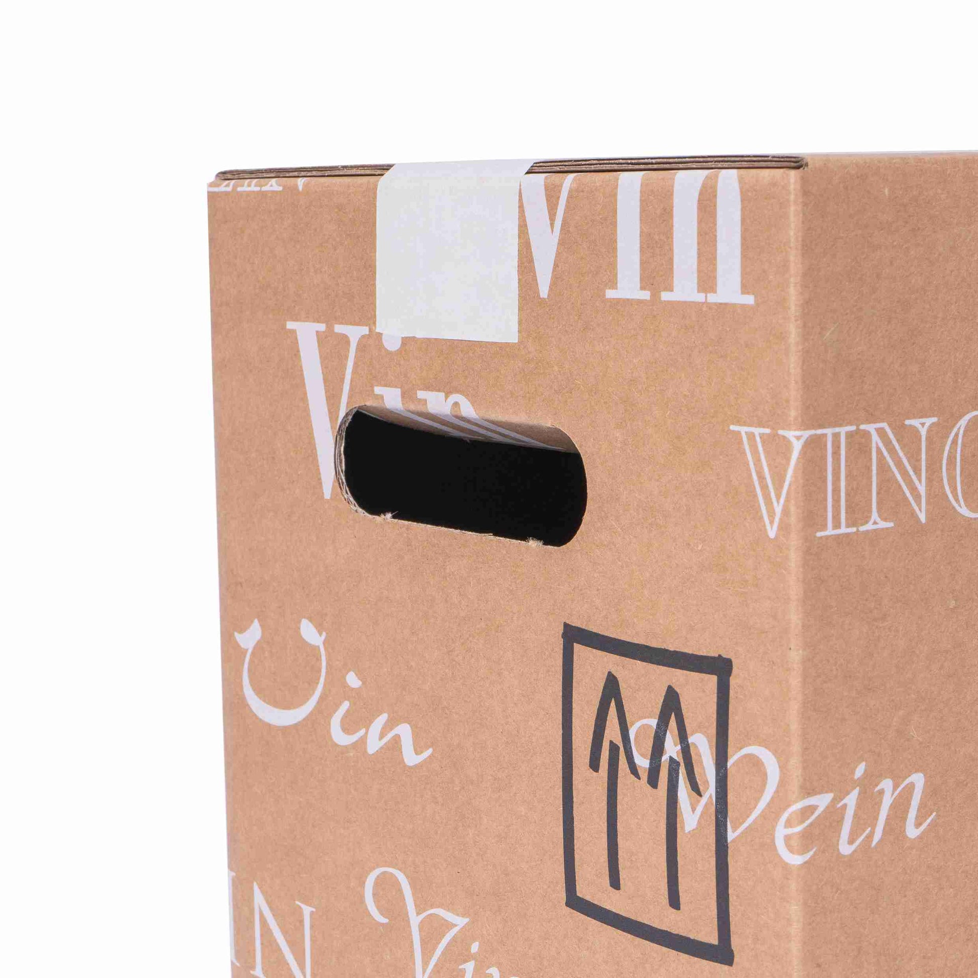 Model Weinversandkarton – für 12 × 0,75 l, max. 210 mm & Ø80 mm – 417 × 237 × 210 mm, braun, Wellkarton – 1 Stk., ab 60 Stk.