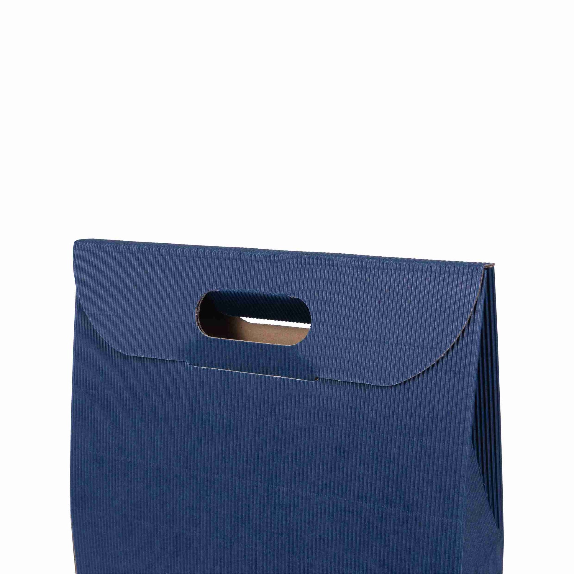 Model Weinpräsentkarton blau – Innenmass 270 × 385 × 90 mm – für 3 Flaschen – 1 Stk., ab 100 Stk.