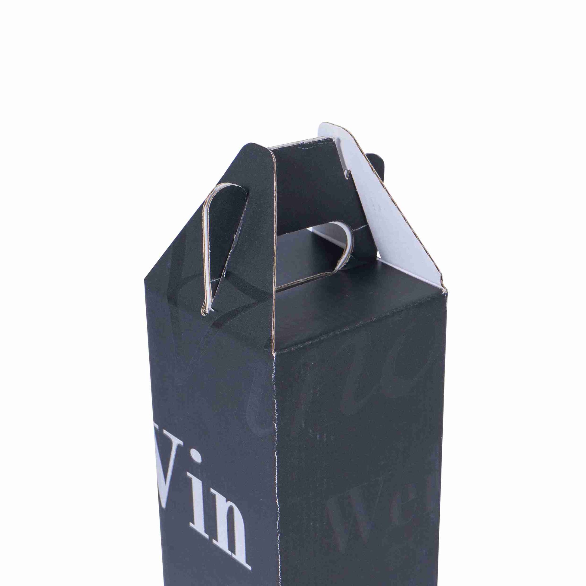 Model Geschenkbox Scripto Wellpappe schwarz – 82 × 362 × 82 mm – für 1 Flasche – 1 Stk., ab 50 Stk.