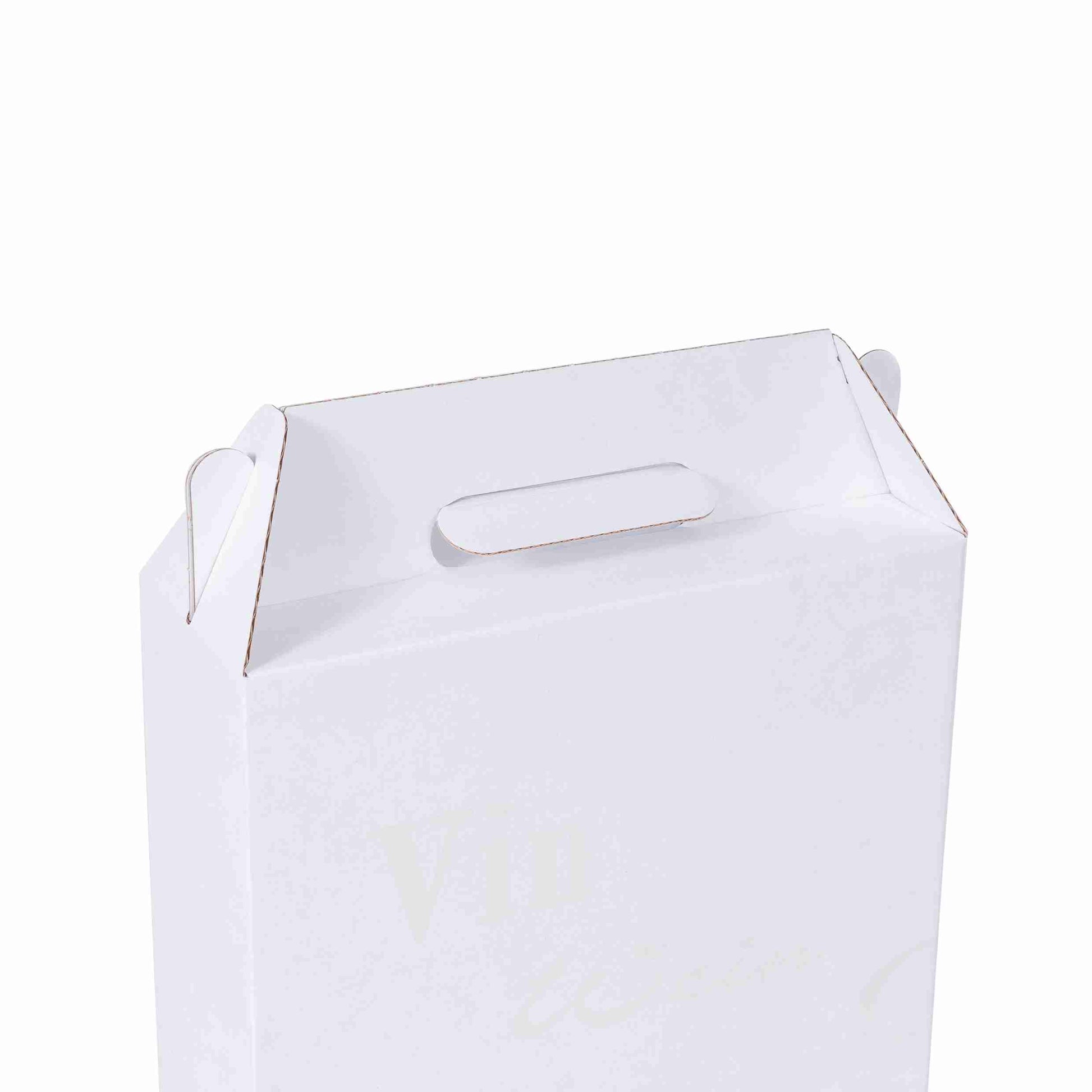 Model Weinpräsentkarton Wellpappe weiss – Innenmass 248 × 362 × 82 mm – für 3 Flaschen – 1 Stk., ab 50 Stk.