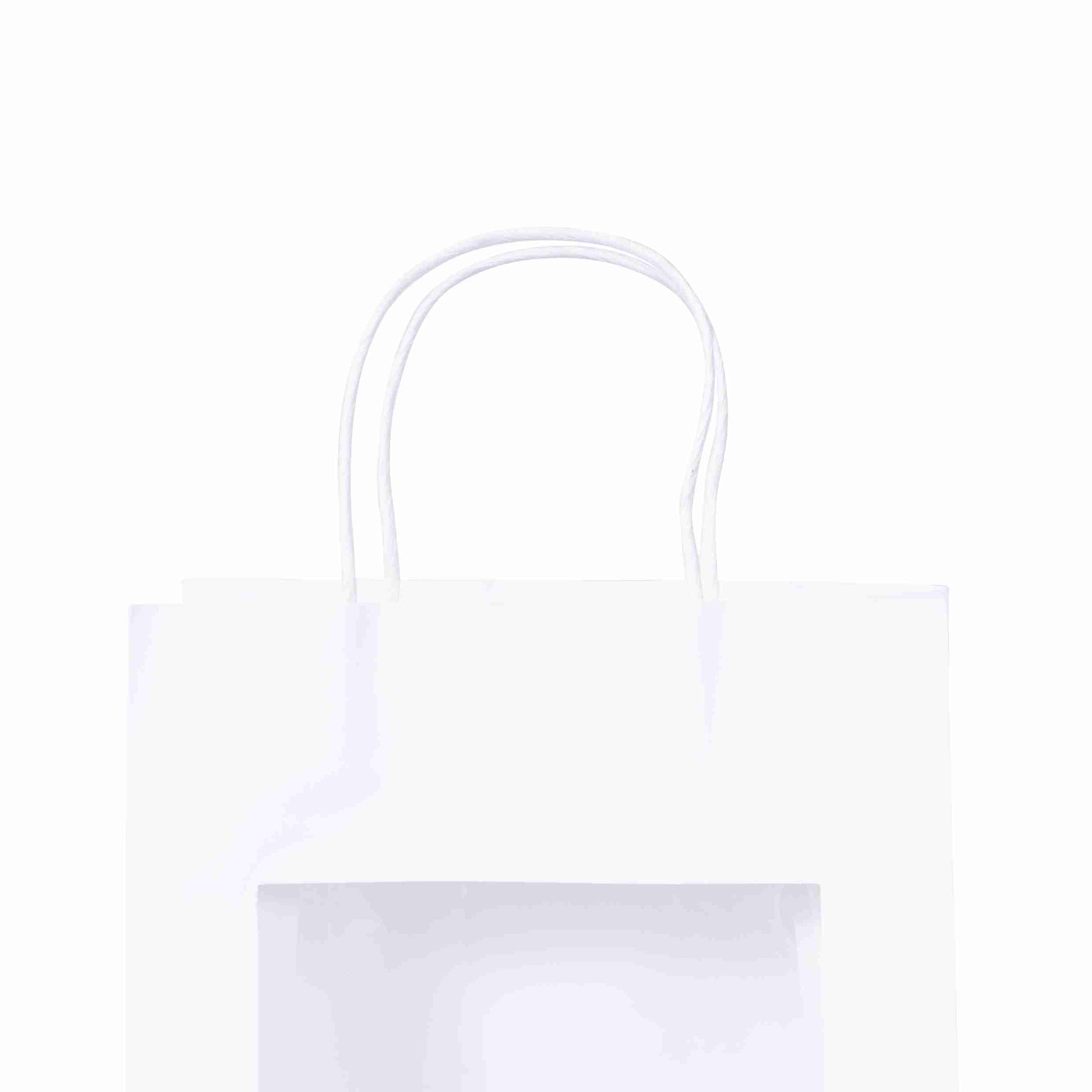 Model Geschenktasche weiss – 220 × 280 × 110 mm – Sichtfenster, Kordel – 1 Stk., ab 20 Stk.