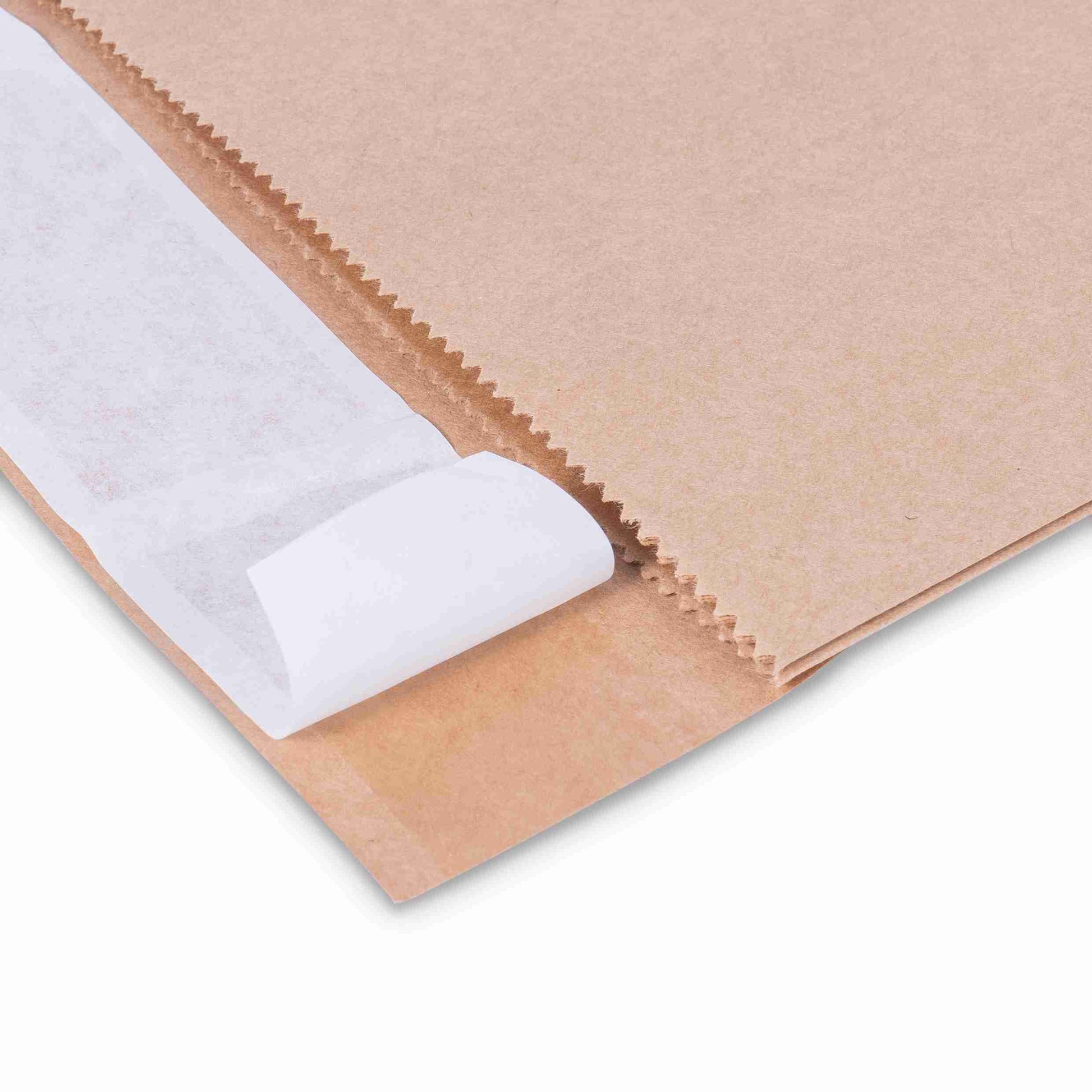 Model Seitenfaltentasche – 190 × 300 × 50 mm, selbstklebend, Papier, braun – 1 Stk., ab 20 Stk.