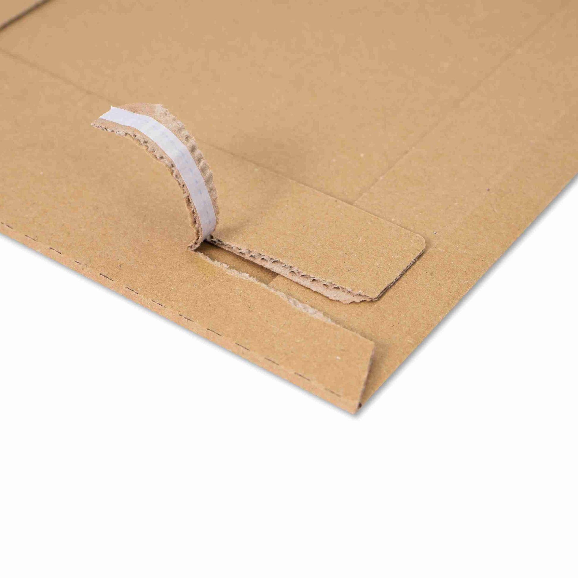 Model Karton-Versandtasche – 340 × 500 × 50 mm, selbstklebend, Karton, braun – 1 Stk., ab 20 Stk.