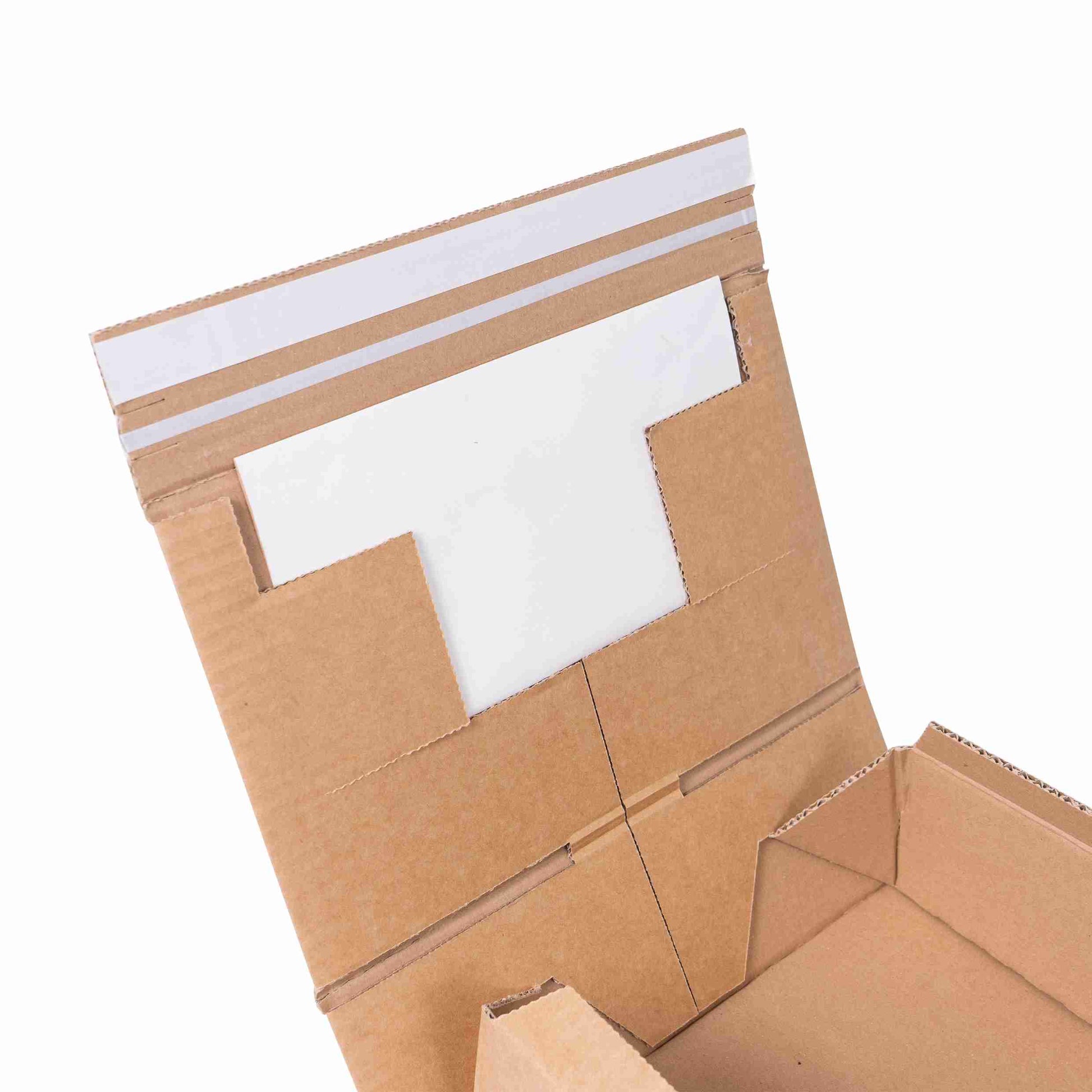 Model Versandverpackung – 330 × 290 × 120 mm, braun, Wellkarton, Aufreissband, Automatikboden, selbstklebend – 1 Stk., ab 40 Stk.