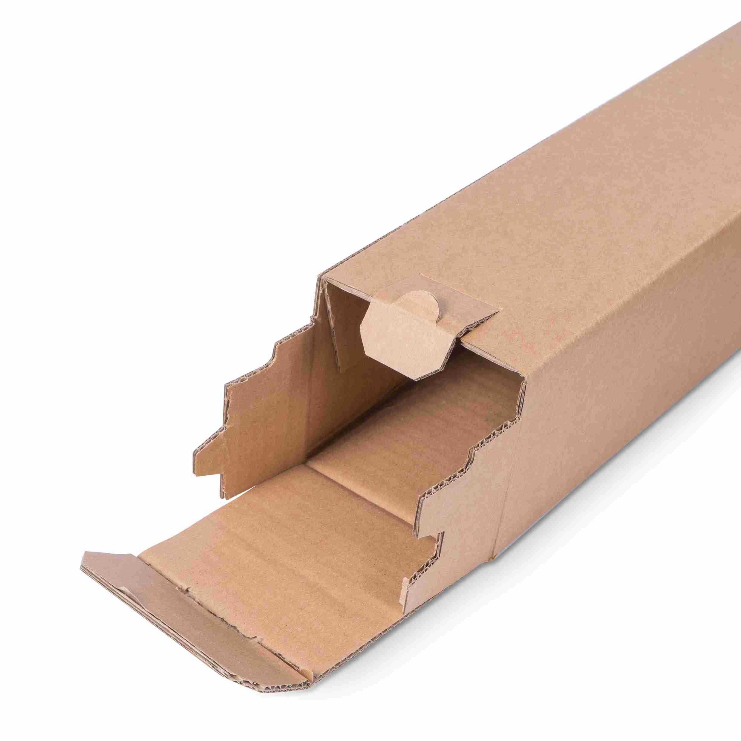 Model Versandhülse – 448 × 143 × 143 mm, braun, Wellkarton, stapelbar, mit Deckel – 1 Palette (1'120 Stk.)