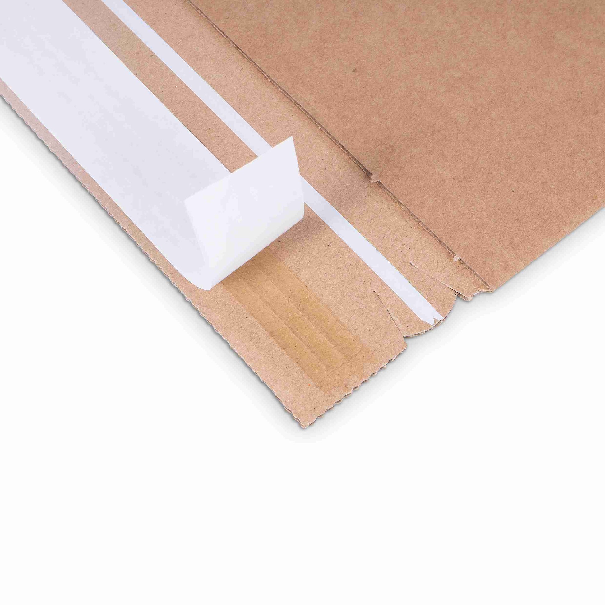 Model Versandverpackung – 350 × 320 × 80 mm, braun, Automatikboden, selbstklebend – 1 Palette (600 Stk.)