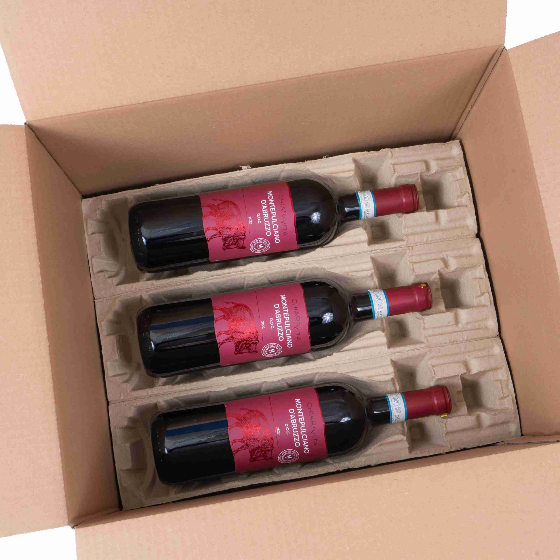 Model Weinversandkarton – für 12 × 0,75 l, max. 340 mm & Ø90 mm – 405 × 325 × 490 mm, weiss, Wellkarton – 1 Stk., ab 20 Stk.
