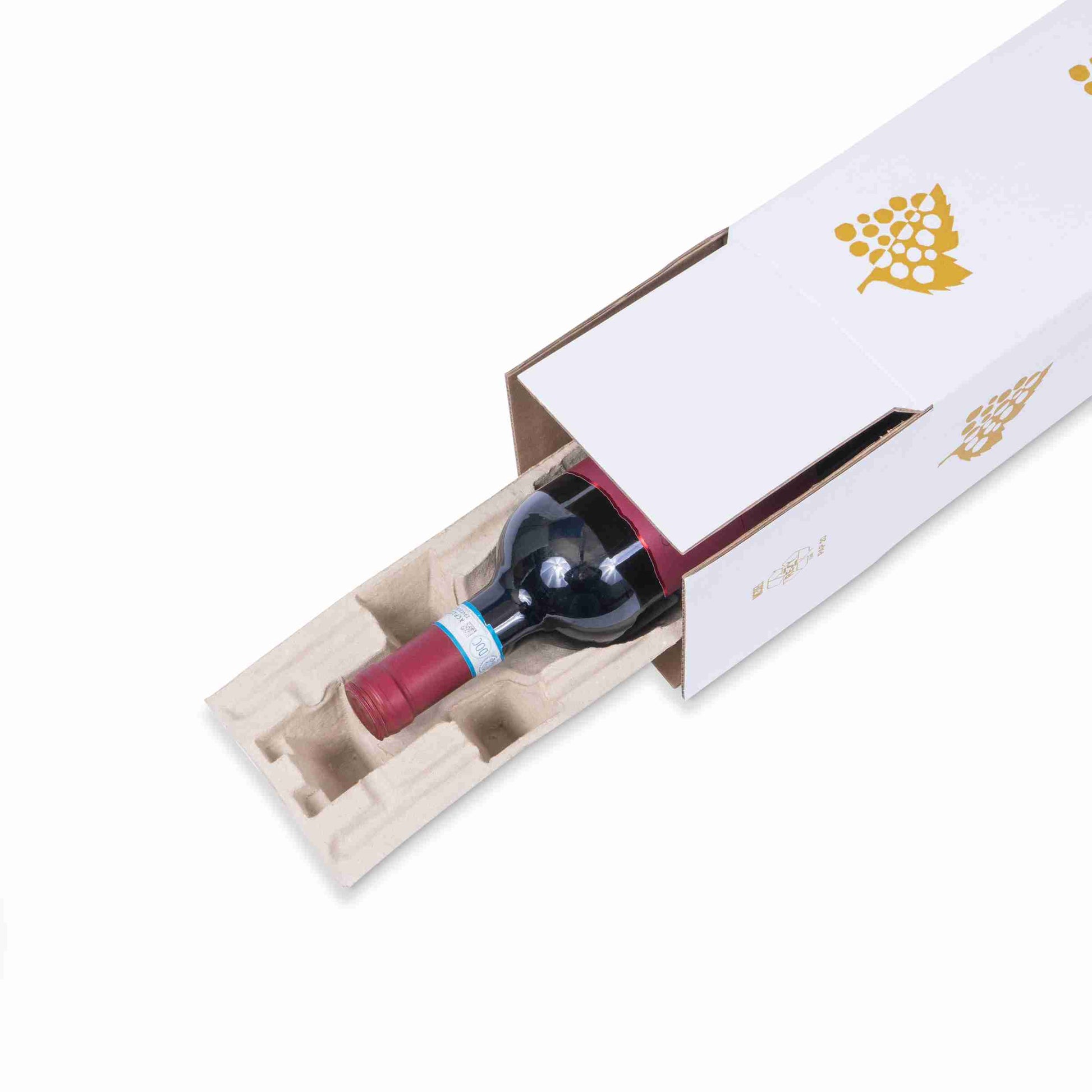 Model Weinversandkarton – für 1 × 0,75 l, max. 340 mm & Ø90 mm – 116 × 116 × 400 mm – 1 Palette (1'200 Stk.)