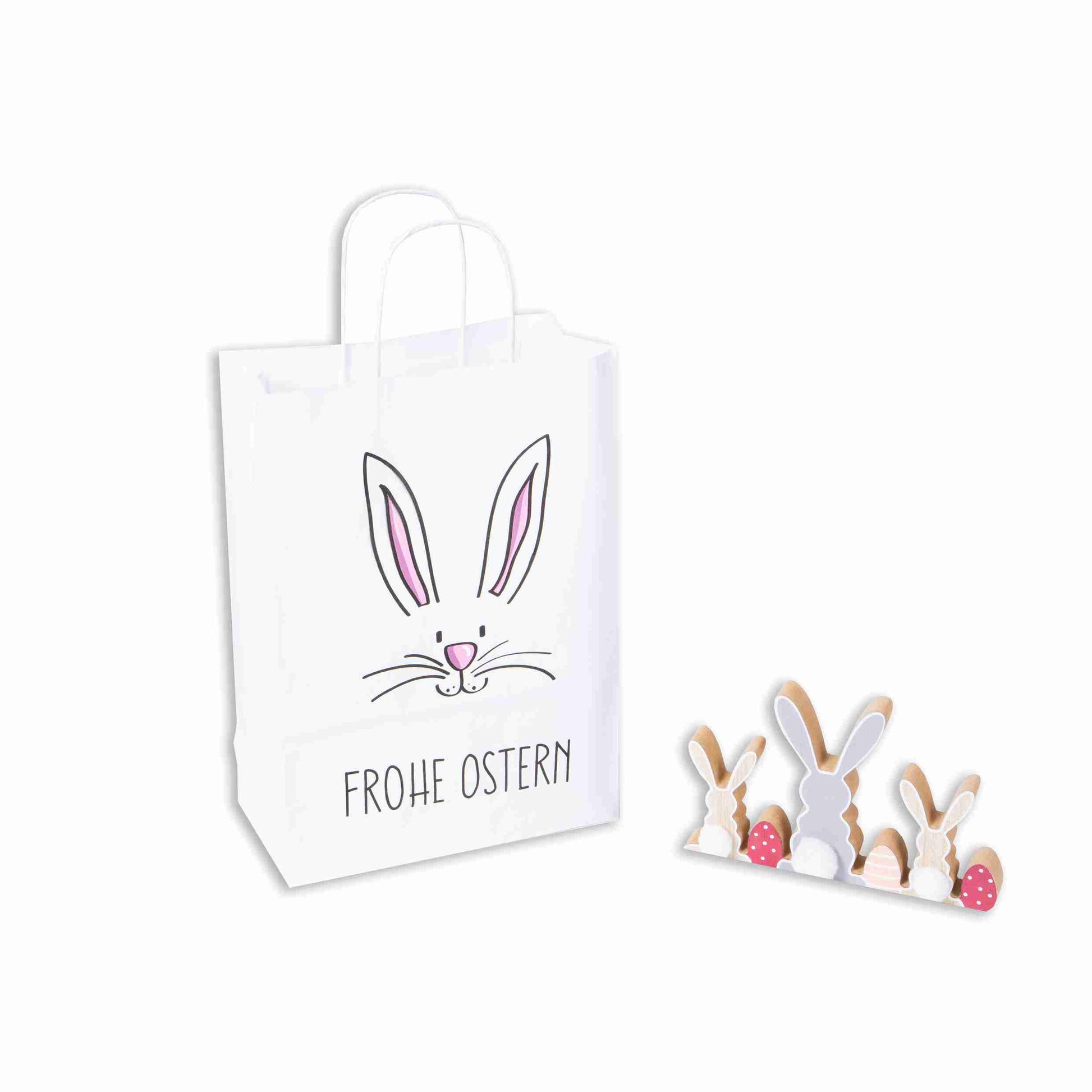 Model Geschenktasche Osterhasen-Motiv – 220 × 310 × 100 mm – 1 Stk., ab 50 Stk.