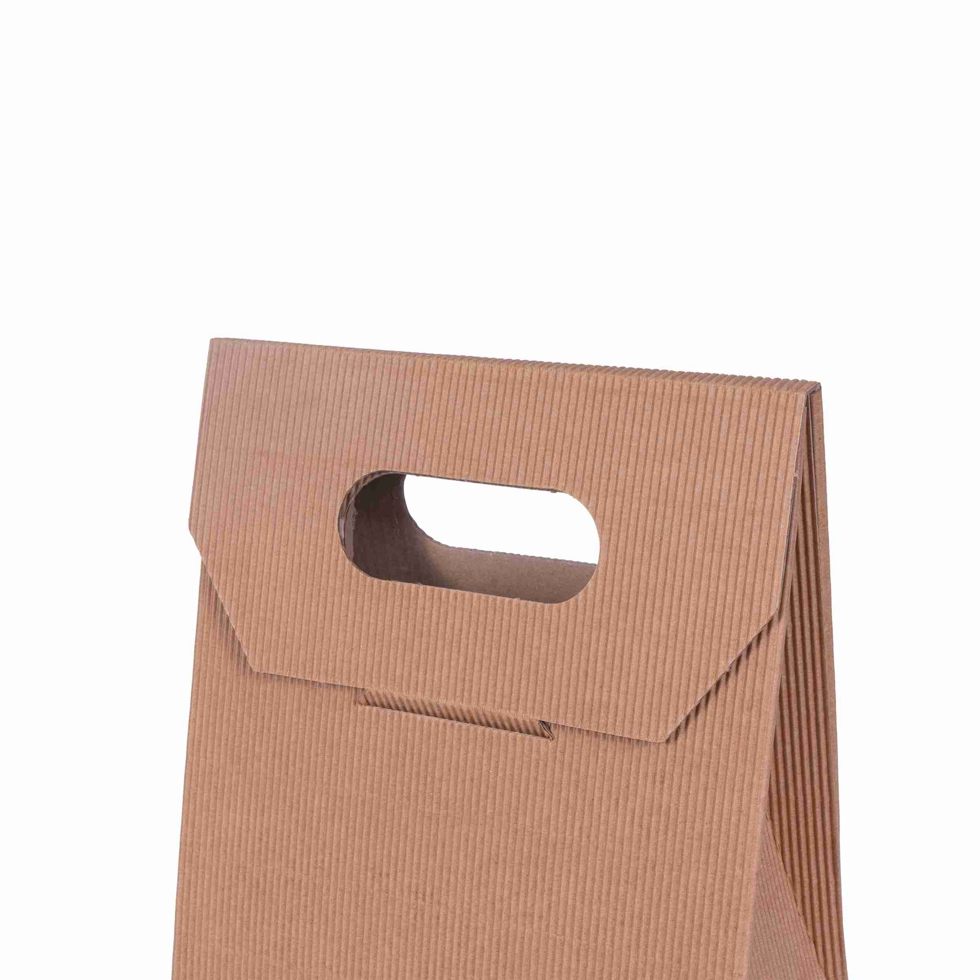 Model Weinpräsentkarton Onda Avana Wellpappe braun – Innenmass 180 × 385 × 90 mm – für 2 Flaschen – 1 Stk., ab 300 Stk.