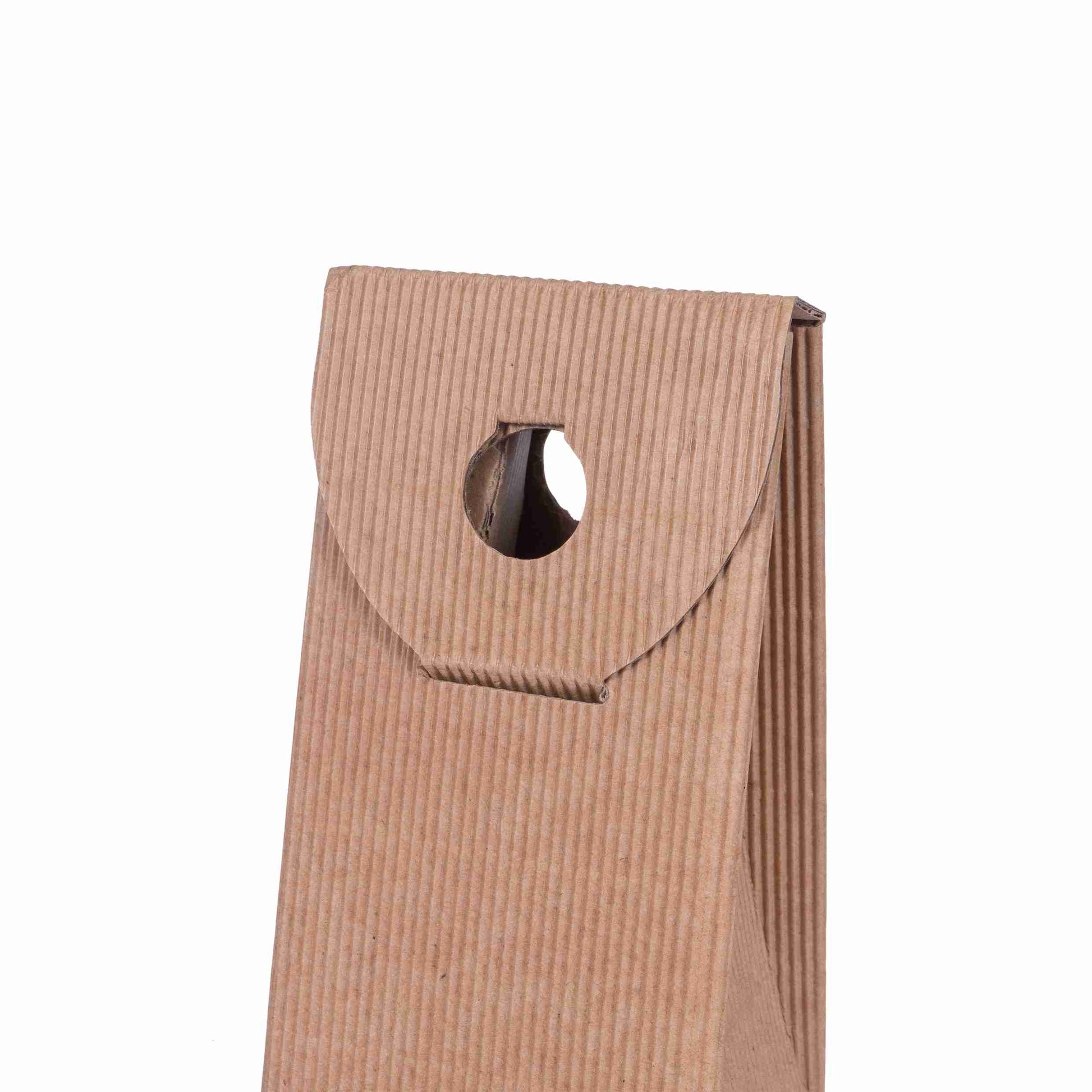 Weinpräsentkarton braun, Wellpappe – Innenmass 90 × 385 × 90 mm – für 1 Flasche – 1 Palette (2'100 Stk.)