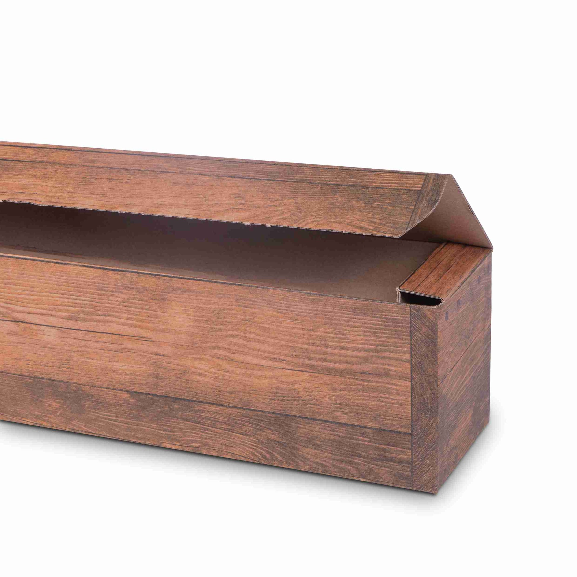 Weinpräsentkarton Holzoptik – Innenmass 95 × 385 × 90 mm – für 1 Flasche – 1 Stk., ab 20 Stk.