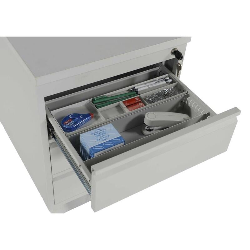 Edgy UTRC – Trennsteg für Rollcontainer, Metall pulverbeschichtet, 74 × 386 × 1 mm