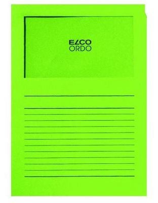 Elco Ordo Organisationsmappe A4, Fenster 180 × 100 mm, 120 g/m², intensivgrün – 100 Stück