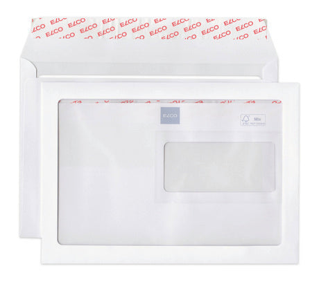 Elco Kuvert C5, mit Fenster, hochweiss, 100 g/m² – 500 Stk.