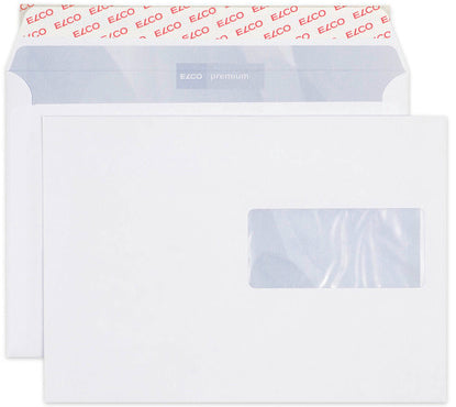 Elco Kuvert C5, mit Fenster, weiss, 80 g/m²