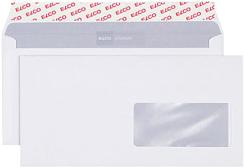 Elco Couvert C5/6, mit Fenster, selbstklebend, weiss, 100 g/m², mit Innendruck – 500 Stk.
