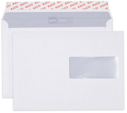 Elco Couvert C5, Fenster rechts, selbstklebend, weiss, 100 g/m² – 500 Stk.