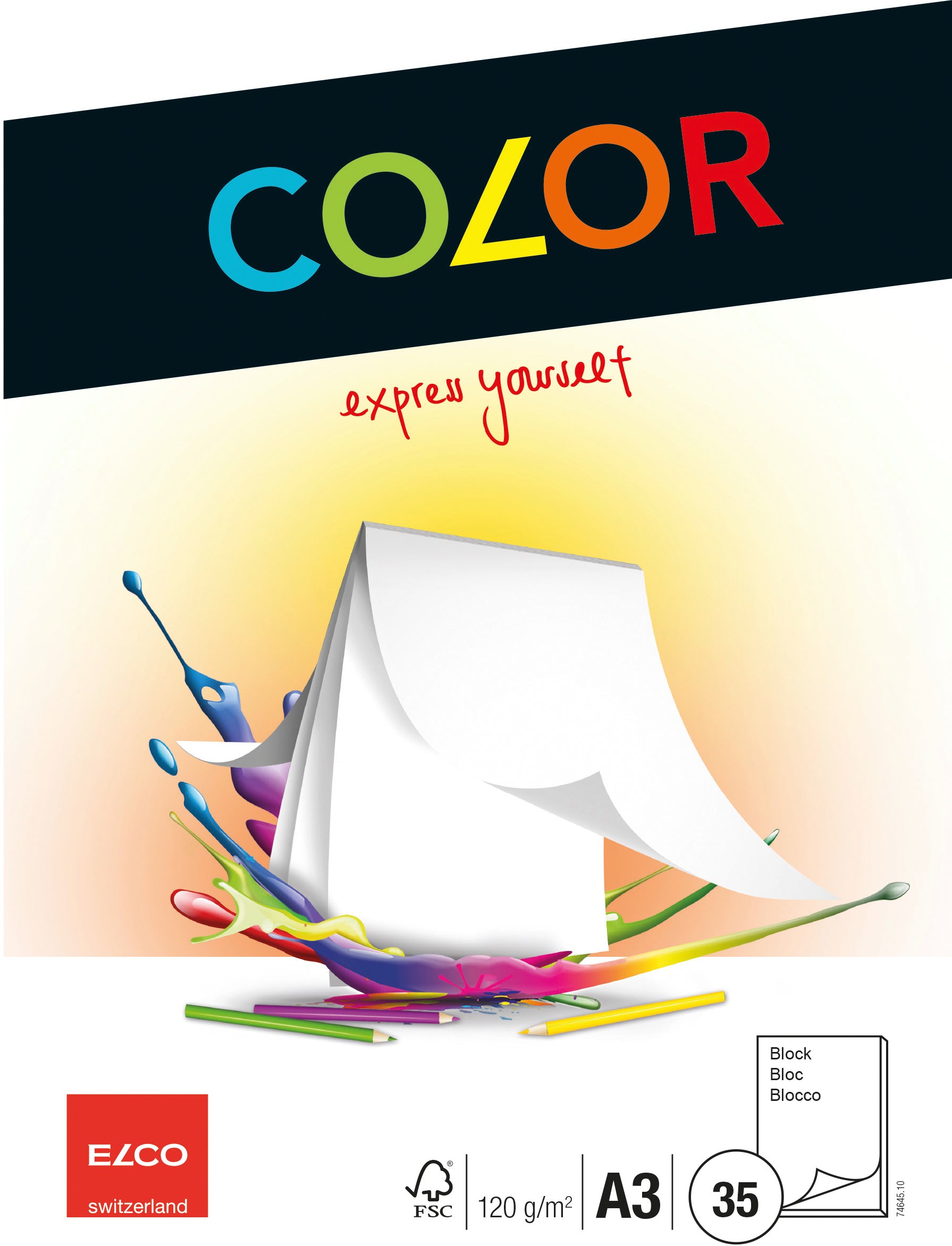 Elco Zeichenpapier – A3, 120 g/m², weiss, 35 Blatt