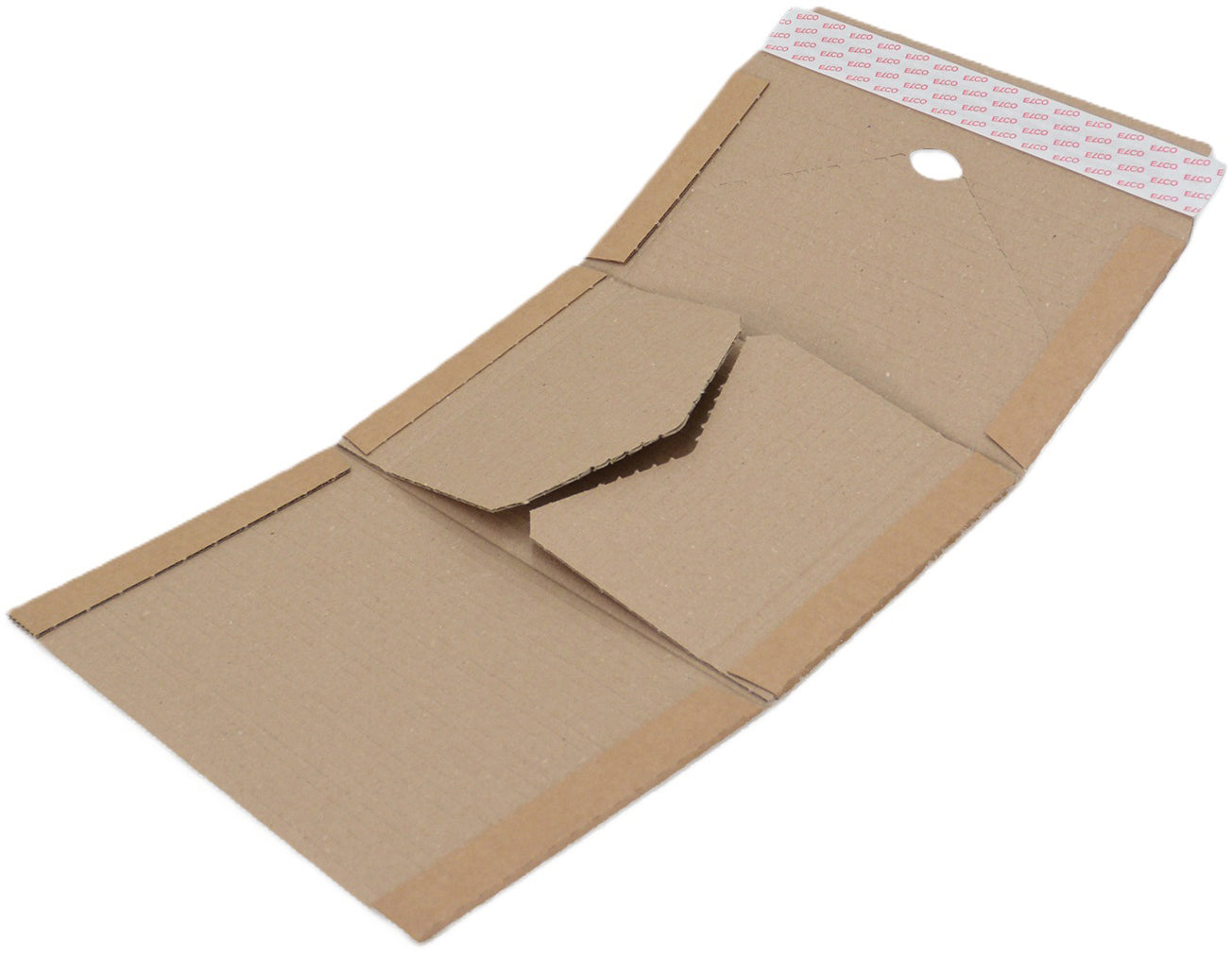 Elco Versandverpackung Unipack – 620 × 330 × 10 mm, 1-wellig (B), selbstklebend, Aufreissperforation