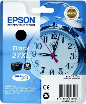 Epson T271140XL Schwarz Tintenpatrone (Original) – 1'100 Seiten – für WorkForce WF-7720/7715/7710 …
